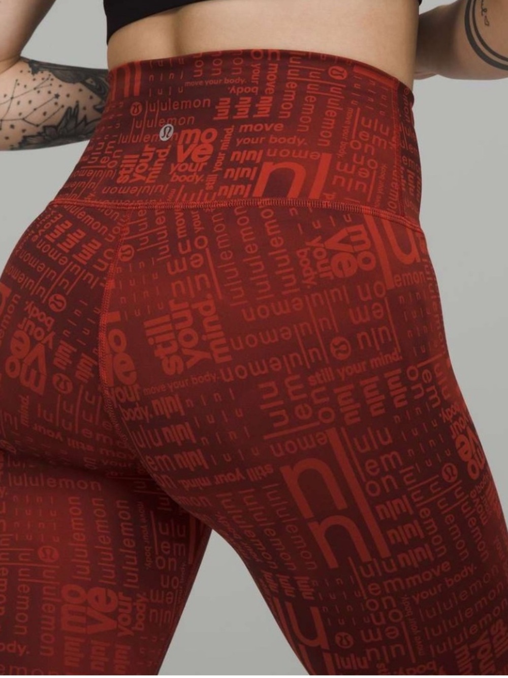 lululemon athletica High-Rise Wunder Train Graphic Red Leggings